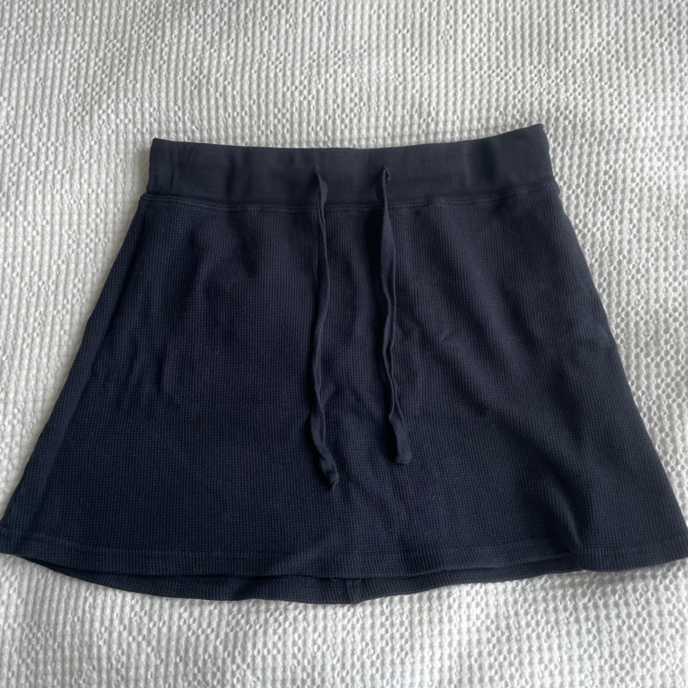 Navy Blue Waffle Knit Skirt